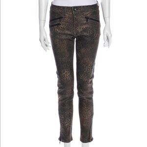 Rag and bone leopard leather skinny pants